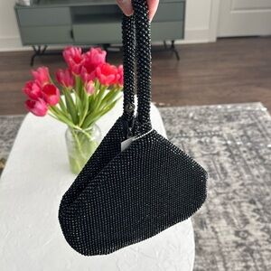 Jessica McClintock small black sparkle purse